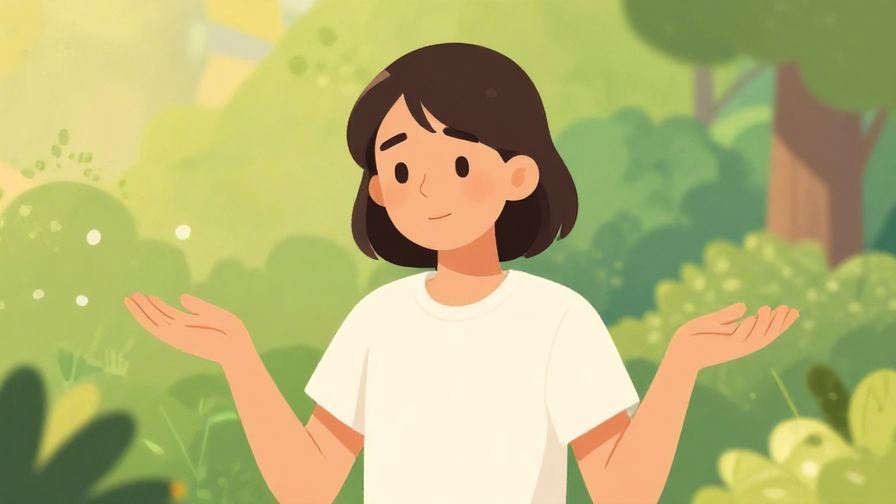 Illustration%20of%20a person shrugging with a small smile, relaxed outdoor setting with soft sunlight