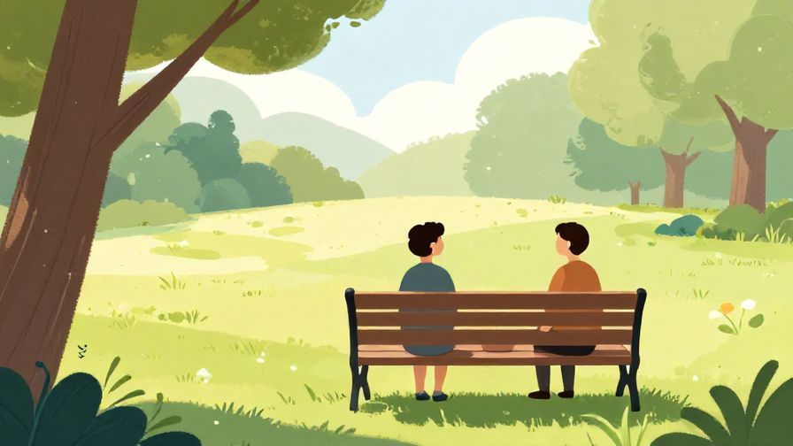Illustration%20of%20a person sitting quietly beside a friend on a bench, with a serene park background, gentle colors, illustrated style