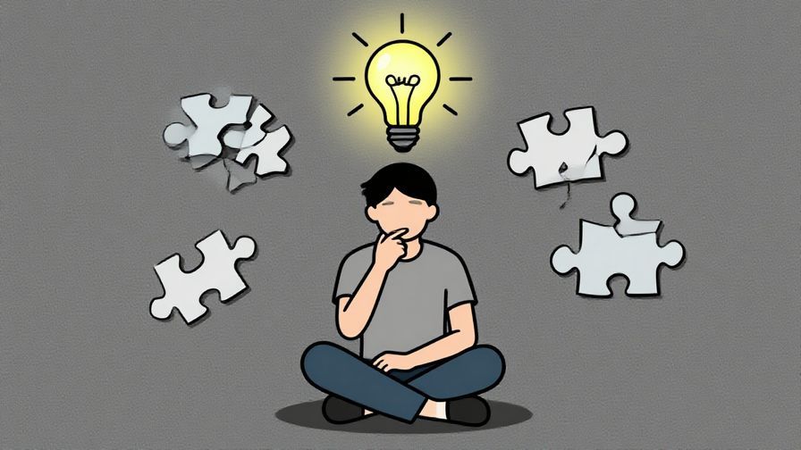 Illustration%20of%20a person sitting thoughtfully with a light bulb above their head, surrounded by broken puzzle pieces fitting back together, symbolizing learning from mistakes