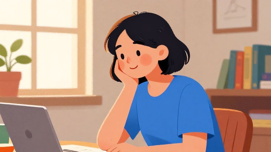 Illustration%20of%20a person smiling gently in a cozy room with soft natural light, vibrant colors, illustrated style