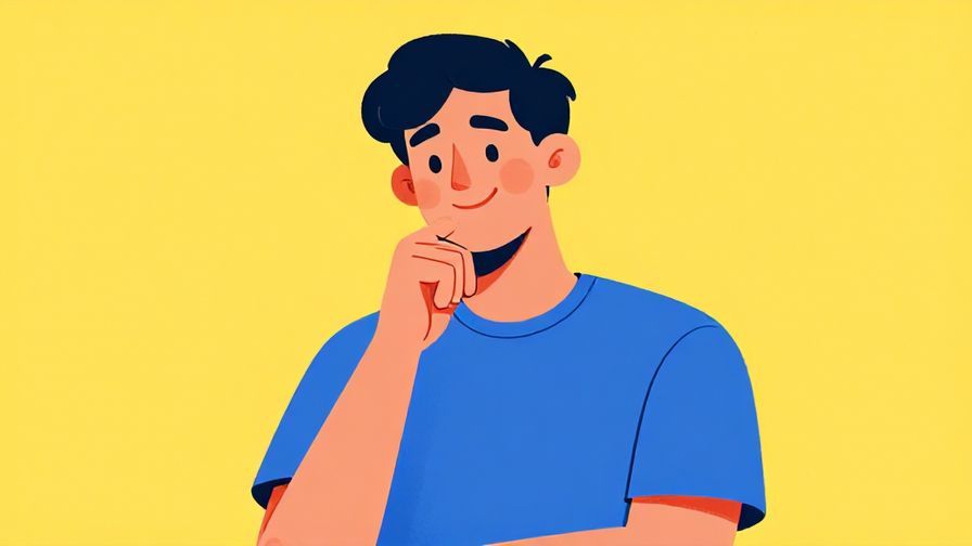 Illustration%20of%20a person smiling thoughtfully with a casual hand gesture, vibrant colors, illustrated style