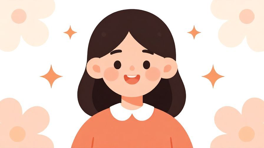 Illustration%20of%20a person smiling warmly, surrounded by soft floral shapes, representing preference and kindness