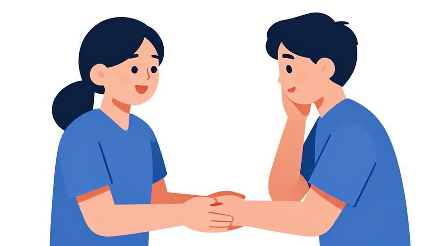 Illustration%20of%20a person smiling with a supportive nod, extending a hand as if passing responsibility