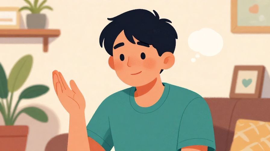 Illustration%20of%20a person smirking slightly while talking, with a subtle cloud of doubt in the background and casual home setting, vibrant colors, illustrated style