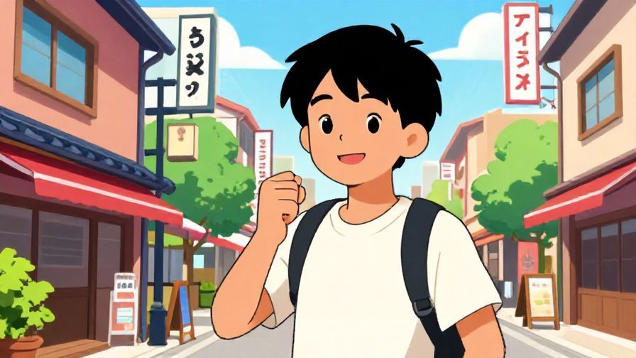 Illustration%20of%20a person speaking animatedly with a confident smile in a street scene typical of Kansai region, vibrant colors, illustrated style