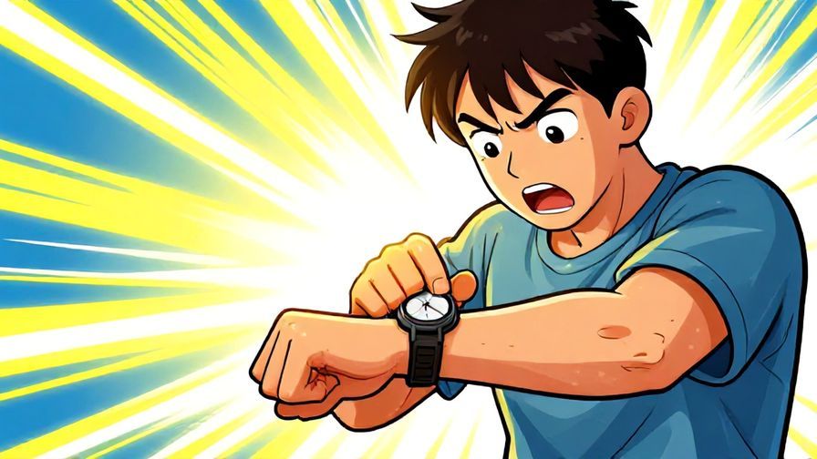 Illustration%20of%20a person tapping their wristwatch with urgency, bright rays highlighting the immediate action, dynamic and lively colors, illustrated style