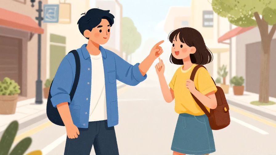 Illustration%20of%20a person teasing a friend playfully, casual street setting, bright colors, illustrated style