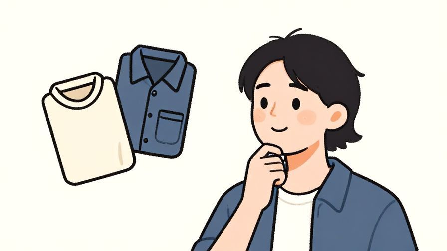 Illustration%20of%20a person thoughtfully looking at two items with a slight smile, illustrated style