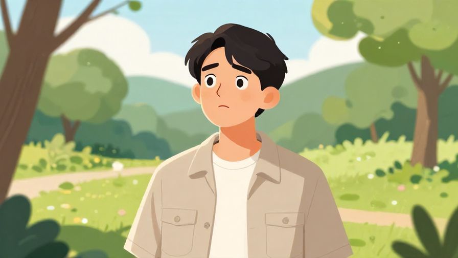 Illustration%20of%20a person thoughtfully looking around, uncertain expression, casual clothes, sunny park background, illustrated style