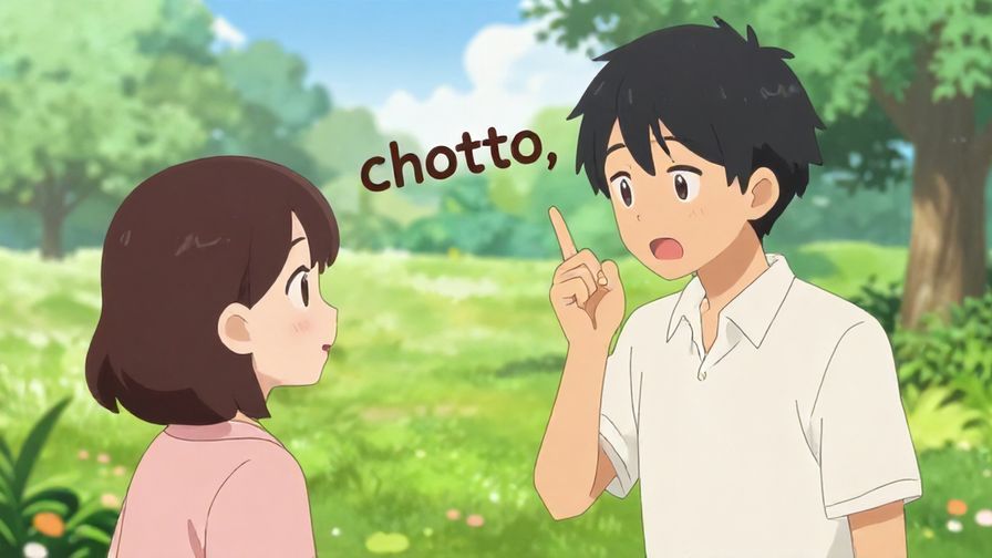 Illustration%20of%20a person trying to get a friend’s attention with a playful “chotto,” park background