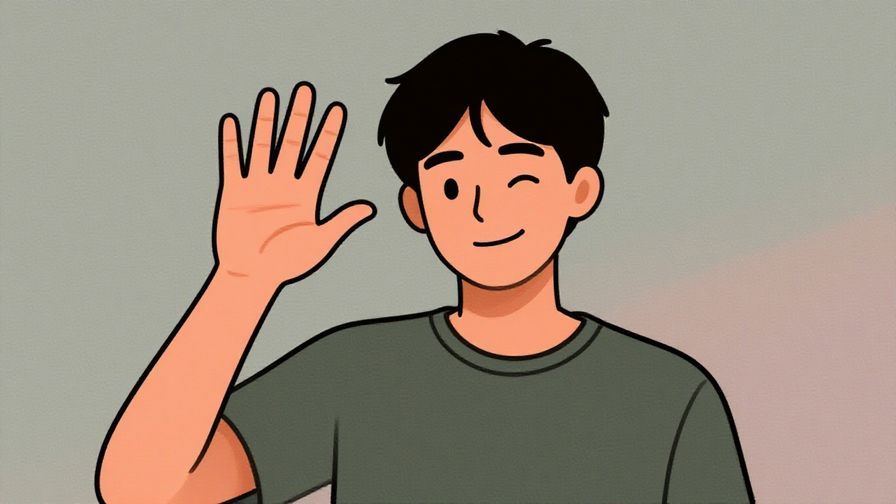 Illustration%20of%20a person waving their hand dismissively with a relaxed smile%2C soft pastel background%2C%20illustrated%20style