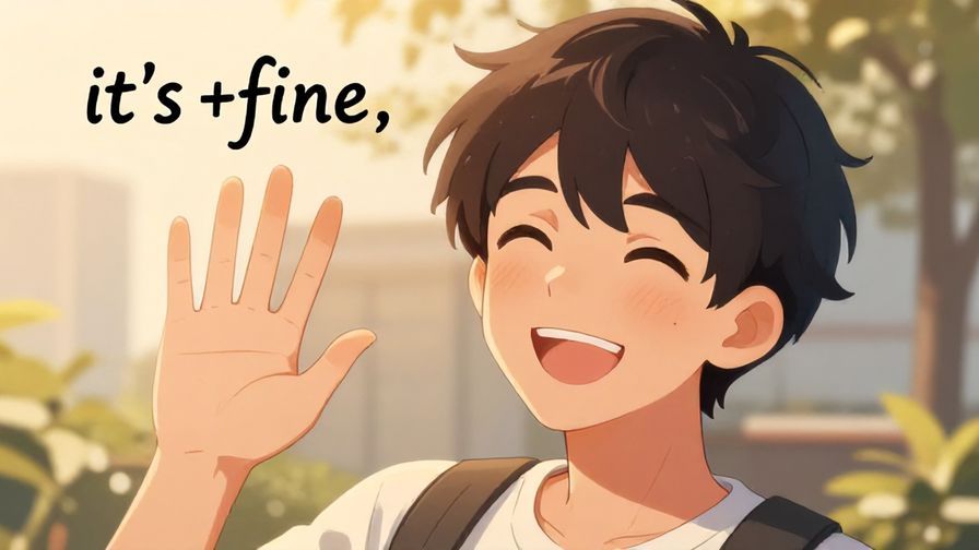 Illustration%20of%20a person waving their hand gently as if to say “it’s fine,” smiling warmly, detailed background with soft sunlight