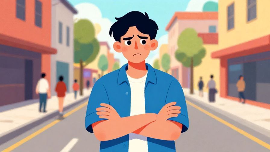Illustration%20of%20a person with a bold, dismissive expression crossing arms in a street scene, vibrant colors, illustrated style