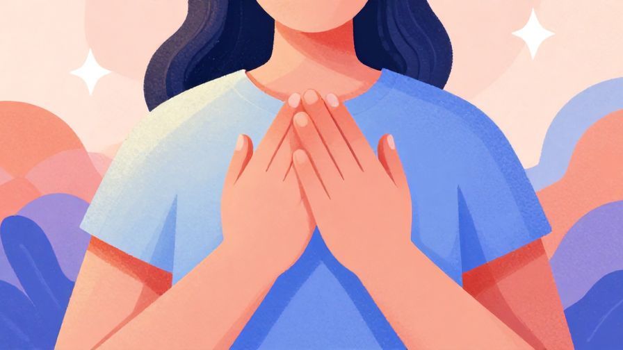 Illustration%20of%20a person with a calming hand gesture, soft background with abstract shapes and stars, vibrant colors, illustrated style