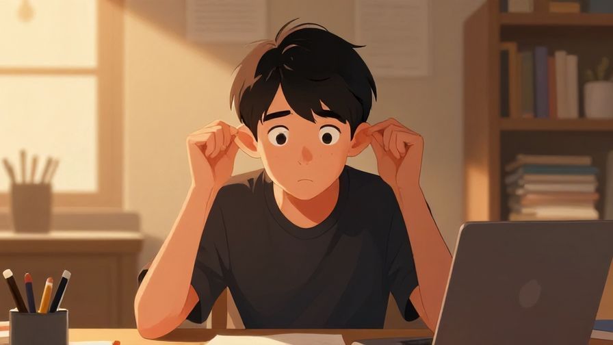 Illustration%20of%20a person with a focused expression, ears perked up, in a quiet study room with warm lighting