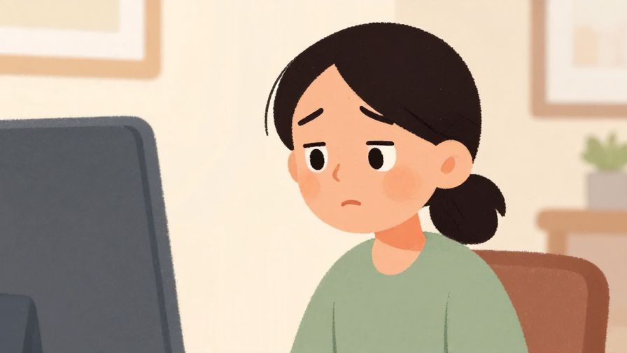 Illustration%20of%20a person with a gentle frown looking at something off-screen%2C indoor environment%2C illustrated style