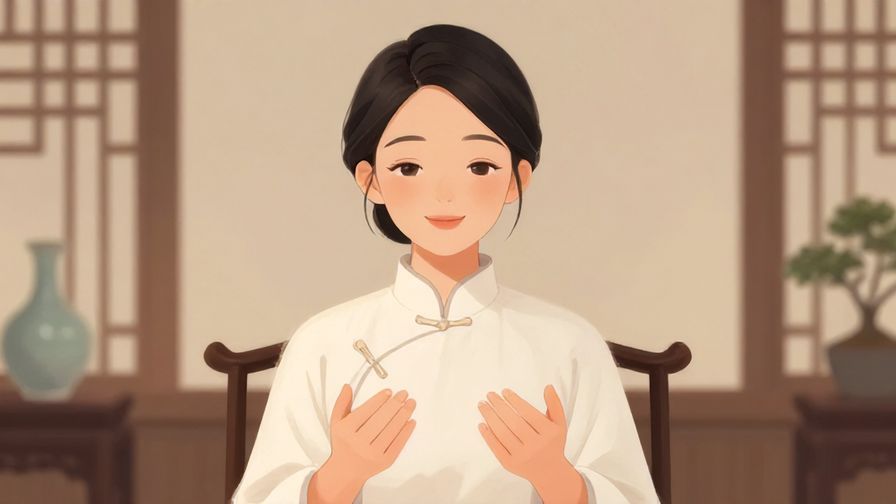 Illustration%20of%20a person with a gentle smile and open hands gesture, in a softly lit traditional room, elegant and calm atmosphere, illustrated style