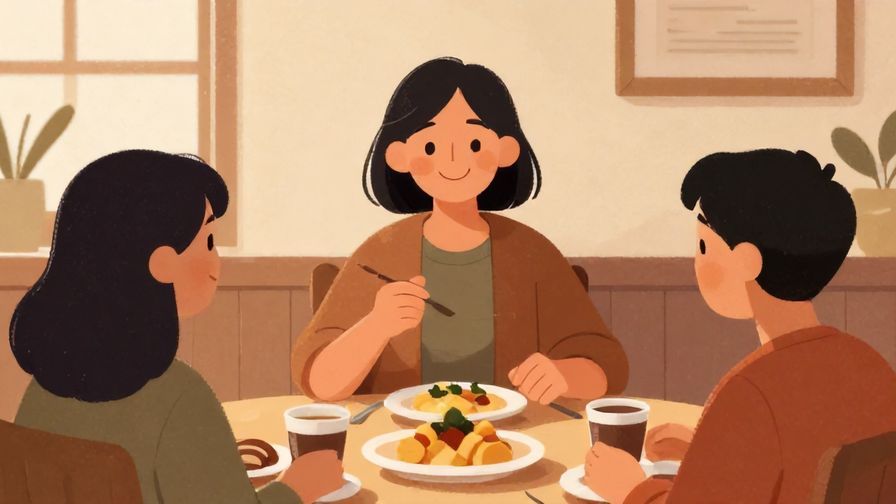 Illustration%20of%20a person with a knowing smile, sharing a story with friends at a cozy gathering, warm tones