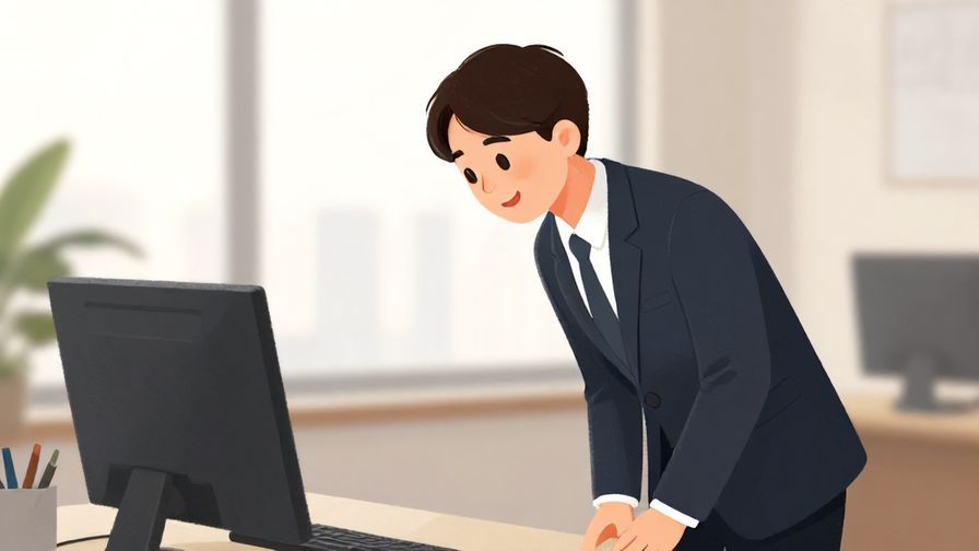 Illustration%20of%20a person with a polite smile, slightly bowing, in a formal office environment, soft light, illustrated style