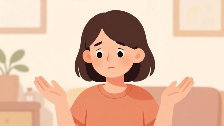 Illustration%20of%20a person with a resigned but understanding expression, hands raised slightly in a shrug, soft pastel background, cozy indoor scene