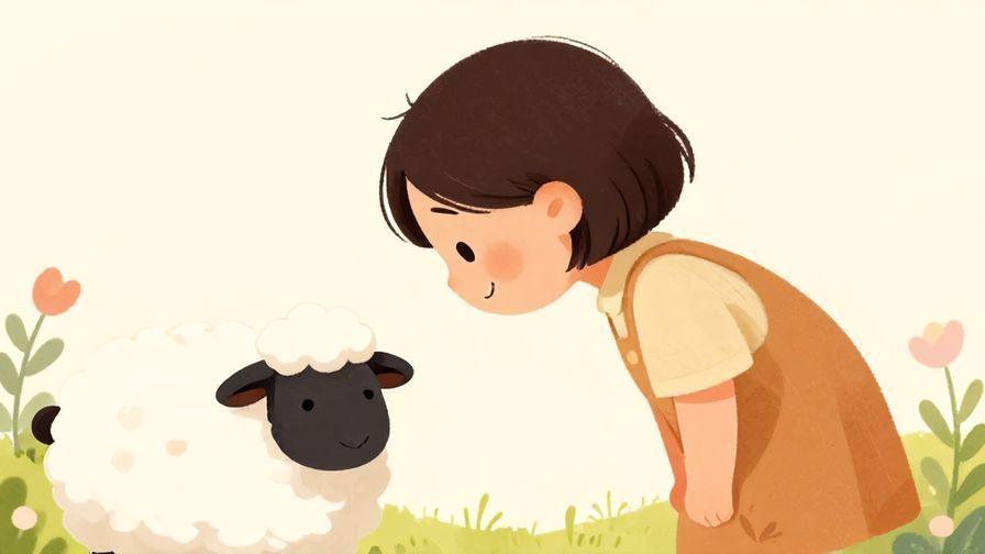 Illustration%20of%20a person with a sheepish smile, bowing slightly, soft pastel background with floral accents