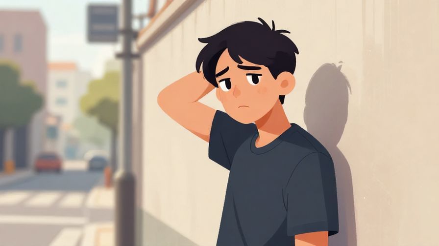 Illustration%20of%20a person with a slightly annoyed expression leaning against a wall%2C casual urban background%2C illustrated style