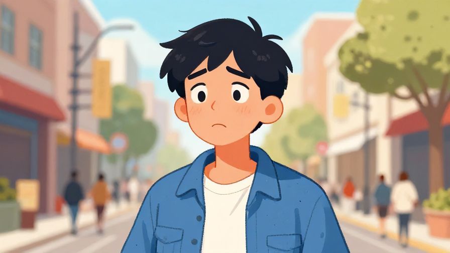 Illustration%20of%20a person with a surprised and slightly amused expression, casual street background, vibrant colors, illustrated style