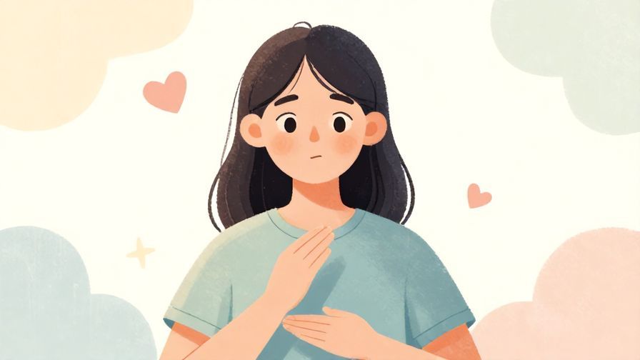 Illustration%20of%20a person with a thoughtful expression, gesturing gently to pause, surrounded by soft pastel colors, illustrated style