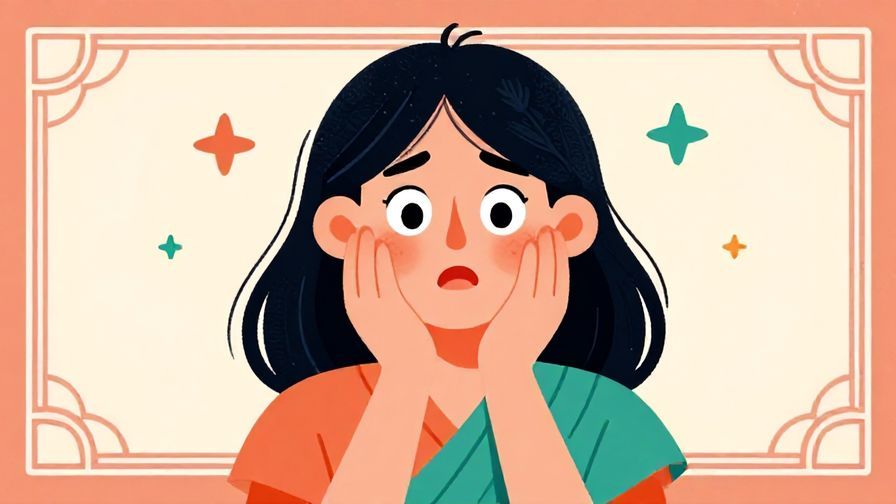 Illustration%20of%20a person with an astonished expression, hands near face, elegant background, vibrant colors, illustrated style