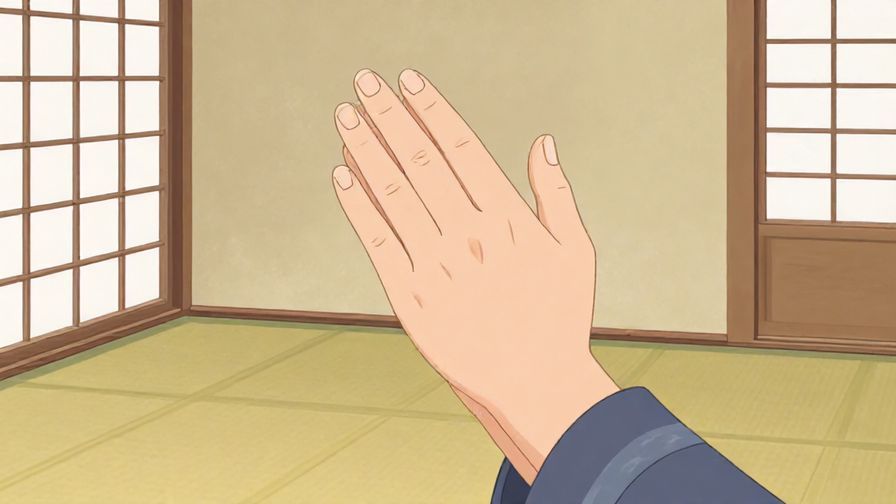 Illustration%20of%20a person with hands together pleading respectfully, traditional Japanese room, soft colors, illustrated style