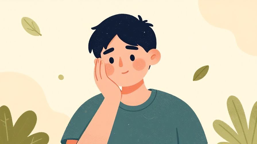 Illustration%20of%20a person%20gently%20raising%20a%20hand%20with%20a%20thoughtful%20face%20and%20soft%20background%20of%20floating%20leaves%20and%20calm%20colors