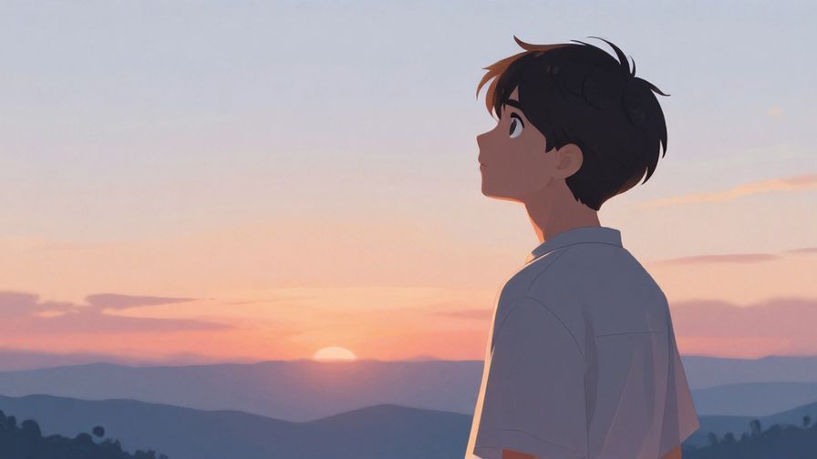 Illustration%20of%20a person%20looking hopeful%20toward%20a%20distant%20horizon%20with%20soft%20sunset%20lighting%2C%20dreamy%20atmosphere%2C%20illustrated%20style