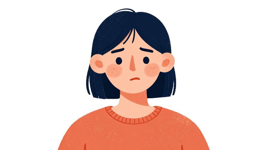 Illustration%20of%20a person%20making%20a hesitant%20face%20with%20a%20slight%20frown%2C%20warm%20colors%2C%20illustrated%20style