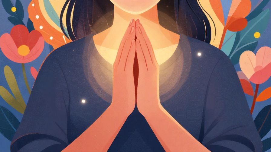Illustration%20of%20a person%20quietly%20wishing%20with%20hands%20together%20in%20prayer%20pose%2C%20soft%20glowing%20light%20around%20them%2C%20detailed%20background%2C%20vibrant%20colors%2C%20illustrated%20style