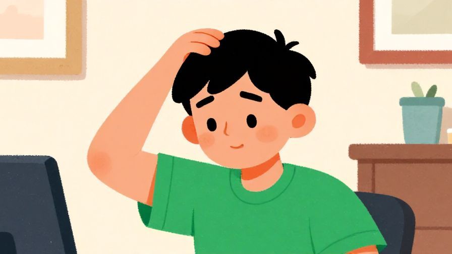 Illustration%20of%20a person%20scratching%20their%20head%20with%20a%20sheepish%20smile%20in%20a%20cozy%20room%20setting%2C%20illustrated%20style%2C%20vibrant%20colors