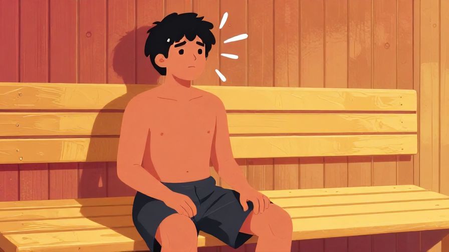 Illustration%20of%20a person%20sitting%20on%20a%20bench%20sweating%20like%20in%20a%20sauna%2C%20vibrant%20colors%2C%20illustrated%20style