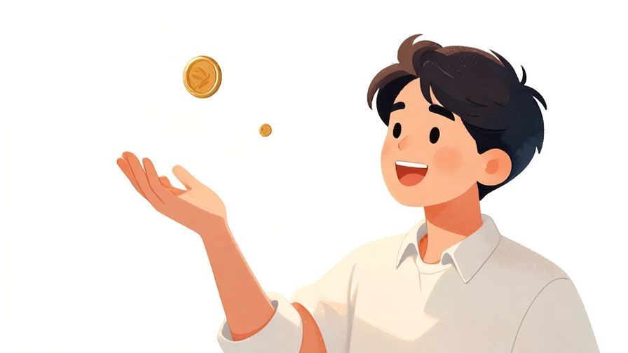 Illustration%20of%20a person%20smiling%20and%20releasing%20a%20coin%20into%20the%20air%2C%20hopeful%20expression%2C%20soft%20lighting%2C%20illustrated%20style