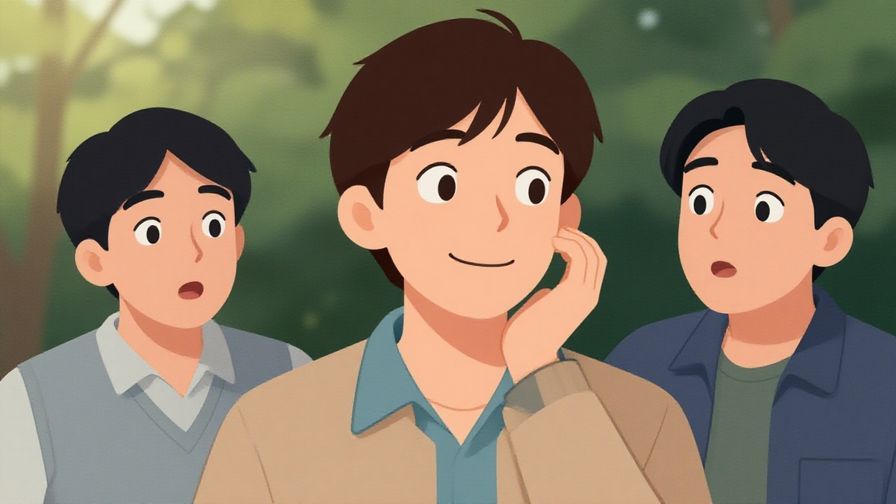 Illustration%20of%20a person%20smiling%20knowingly%20while%20another%20looks%20surprised%20or%20thoughtful%2C%20outdoor%20scene%2C%20soft%20lighting%2C%20illustrated%20style