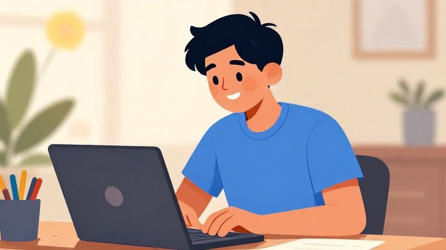 Illustration%20of%20a person%20smiling%20while%20working%20hard%2C%20soft%20background%20with%20flowers%20and%20sunlight%2C%20vibrant%20colors