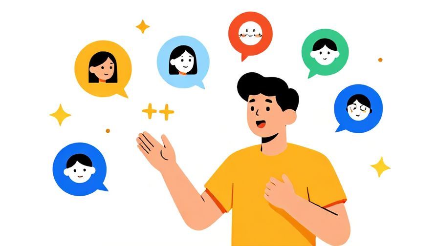 Illustration%20of%20a person%20speaking%20animatedly%20with%20speech%20bubbles%20showing%20various%20examples%20floating%20around%2C%20vibrant%20colors%2C%20illustrated%20style