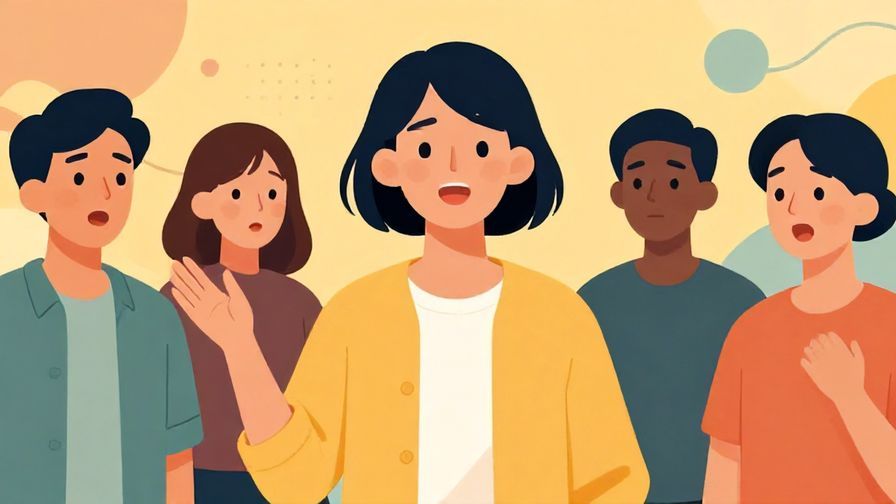 Illustration%20of%20a person%20speaking%20out%20of%20turn%20while%20others%20react%20with%20surprise%2C%20colorful%20background%2C%20illustrated%20style