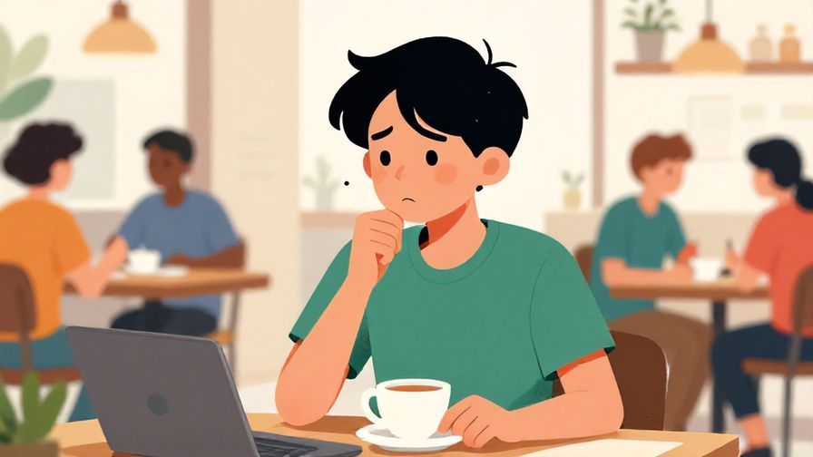 Illustration%20of%20a person%20talking%20with%20a%20slightly%20frustrated%20expression%20in%20a%20busy%20cafe%2C%20vibrant%20colors%2C%20illustrated%20style