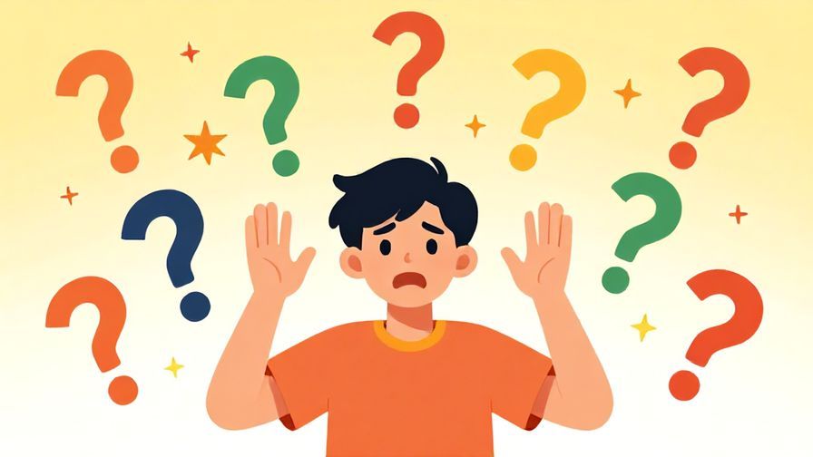 Illustration%20of%20a person%20throwing%20their%20hands%20up%20in%20frustration%20with%20a%20bright%2C%20colorful%20background%20full%20of%20question%20marks%20and%20stars