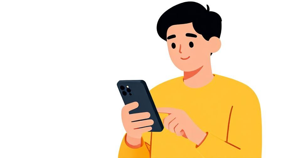 Illustration%20of%20a person%20using%20a%20smartphone%20to%20check%20in%20online%20with%20a%20satisfied%20smile%2C%20bright%20colors%2C%20illustrated%20style