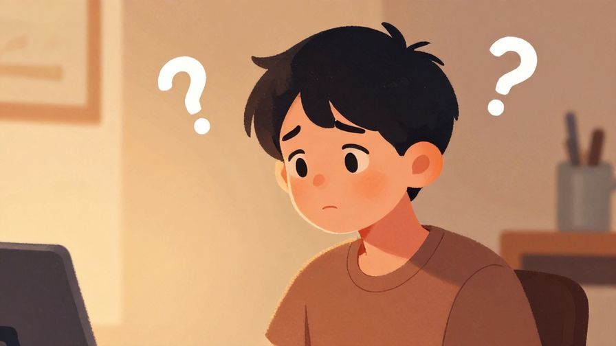 Illustration%20of%20a person%20with%20a%20slightly%20worried%20expression%2C%20softly%20lit%20room%20with%20floating%20question%20marks%2C%20illustrated%20style