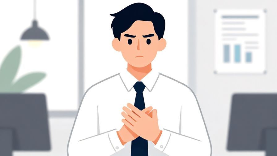 Illustration%20of%20a person%20with%20serious%20expression%20and%20hands%20folded%20in%20a%20formal%20gesture%2C%20office%20background%2C%20illustrated%20style