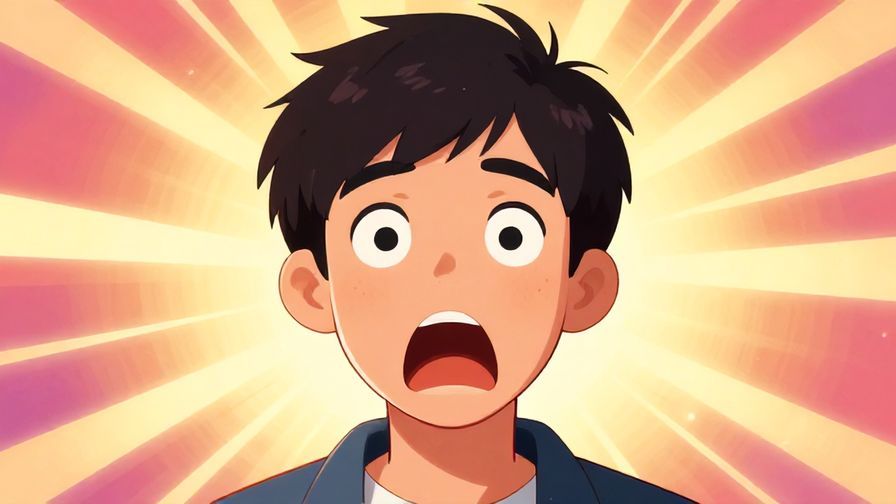 Illustration%20of%20a person%20with%20wide%20eyes%20and%20mouth%20open%20in%20shock%2C%20dramatic%20background%20with%20light%20rays%2C%20vibrant%20colors%2C%20illustrated%20style