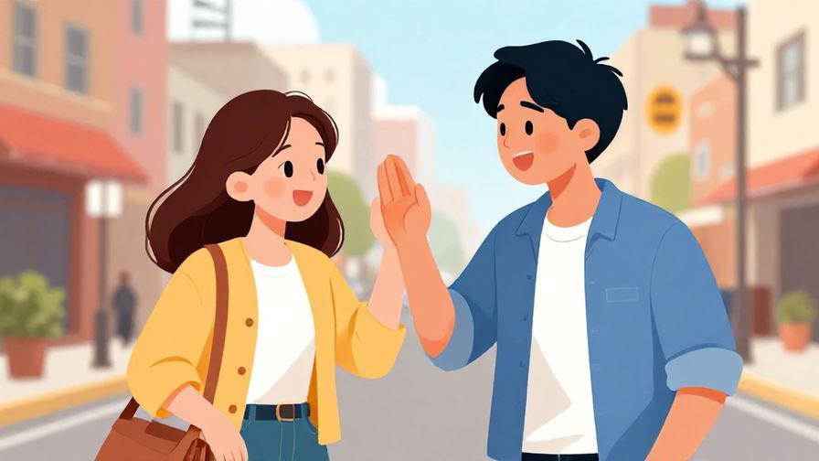 Illustration%20of%20a playful couple teasing each other, bright urban street background, casual clothing, expressive faces, illustrated style