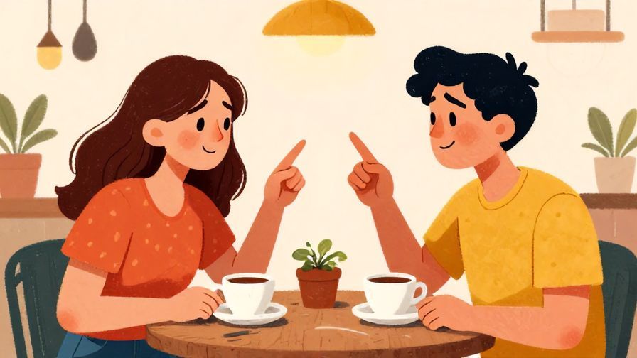 Illustration%20of%20a playful scolding scene between two friends at a cozy cafe, one wagging a finger with a smile, vibrant colors, illustrated style