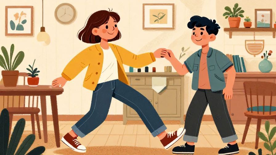 Illustration%20of%20a playful young person stepping past a friend with a cheeky grin, informal setting, detailed background, vibrant colors, illustrated style